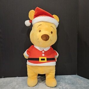 22" Disney Winnie The Pooh Santa Plush Crinkle Hat Christmas